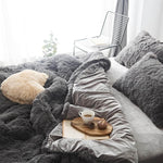 Faux Fur Full/Queen Duvet Cover Set - Home Bedding - Quilts & Blankets & Pillowcase