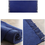 Woven Cotton Area Rug , Floor Mat , Shabby Rag Throw Rug