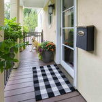 Cotton Plaid Checkered Area Rug | Washable Carpet