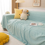 Shaggy Fluffy Couch Cover, Sofa Cover for Pets, Kids,  Soft Blanket Couch Cover