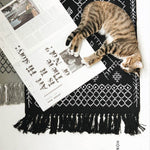 Woven Cotton Throw Rug 2'x4.3', Tassel Rug for Kitchen Laundry Doorway Bedroom