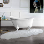Faux Sheepskin Fur Chair Couch Cover, White Area Rug