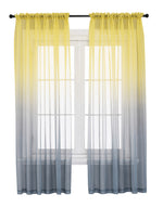 Faux Linen Ombre Sheer Curtains, 2 panels