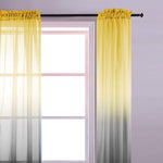 Faux Linen Ombre Sheer Curtains, 2 panels