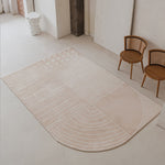 Abstract Bedroom Living Room Rug - Ivory