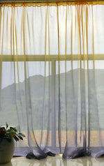Faux Linen Ombre Sheer Curtains, 2 panels
