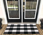 Cotton Plaid Checkered Area Rug | Washable Carpet