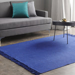 Woven Cotton Area Rug , Floor Mat , Shabby Rag Throw Rug