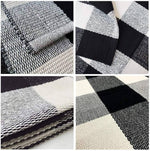 Large Cotton Rug , washable carpet , Buffalo Plaid Runner Rug