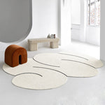 Abstract Bedroom Living Room Rug - Ivory