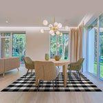 Cotton Plaid Checkered Area Rug | Washable Carpet