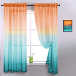 Faux Linen Ombre Sheer Curtains, 2 panels