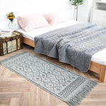 Woven Cotton Throw Rug 2'x4.3', Tassel Rug for Kitchen Laundry Doorway Bedroom