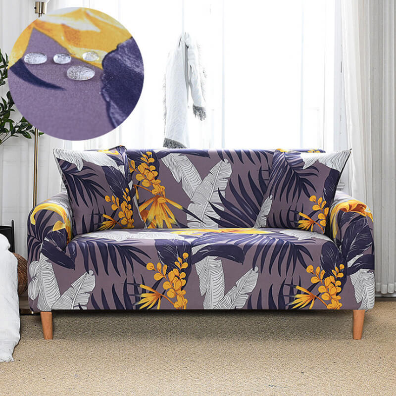 Stretch Stylish Box Cushion Sofa Slipcover , Printed Couch Covers