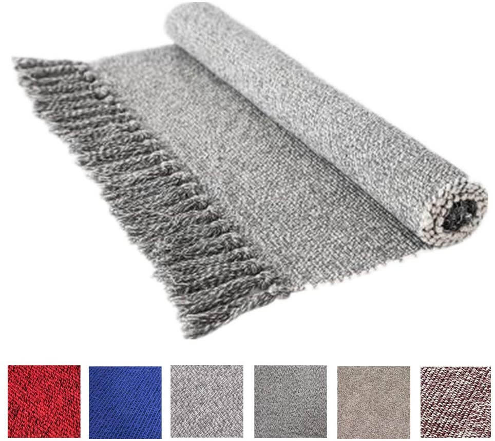 Woven Cotton Area Rug , Floor Mat , Shabby Rag Throw Rug