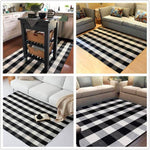Large Cotton Rug , washable carpet , Buffalo Plaid Runner Rug