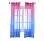 Faux Linen Ombre Sheer Curtains, 2 panels