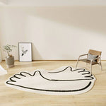 Minimalist Black And Beige Line Irregular Rugs,Soft Home Decor Floor Rugs