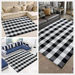Large Cotton Rug , washable carpet , Buffalo Plaid Runner Rug