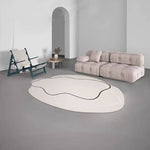 Minimalist Black And Beige Line Irregular Rugs,Soft Home Decor Floor Rugs