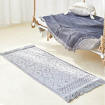 Woven Cotton Throw Rug 2'x4.3', Tassel Rug for Kitchen Laundry Doorway Bedroom