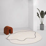Minimalist Black And Beige Line Irregular Rugs,Soft Home Decor Floor Rugs