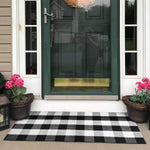 Large Cotton Rug , washable carpet , Buffalo Plaid Runner Rug