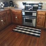 Large Cotton Rug , washable carpet , Buffalo Plaid Runner Rug