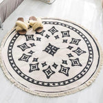 Cotton Area Rug for Living Room | Hand Woven Round Rugs