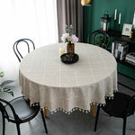Large Round Tablecloth With Tassels