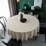 Large Round Tablecloth With Tassels