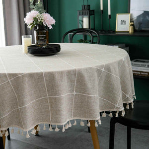 Large Round Tablecloth With Tassels