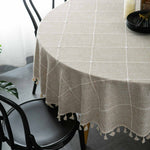 Large Round Tablecloth With Tassels