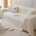 Shaggy Fluffy Couch Cover, Sofa Cover for Pets, Kids,  Soft Blanket Couch Cover