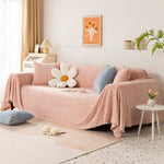 Shaggy Fluffy Couch Cover, Sofa Cover for Pets, Kids,  Soft Blanket Couch Cover