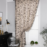 Cotton Linen Window Curtains, 1 Pair