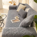 Non-Slip Velvet Sectional Sofa Cover | Machine Washable, Stretch Fit for L-Shaped Couches