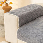 Non-Slip Velvet Sectional Sofa Cover | Machine Washable, Stretch Fit for L-Shaped Couches