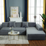 Velvet Plush Sectional Sofa Cover - Stretch Slipcover for L-Shaped Couches (3-6 Seater) | Premium Protection & Easy Fit