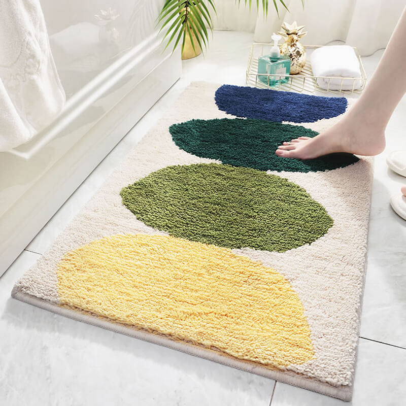 Bathroom Rugs, Green Leaf Non-slip Bath Mat, Extra Soft Long