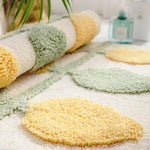 Green Leaf Bath Mat , Tufted Bathroom Rug