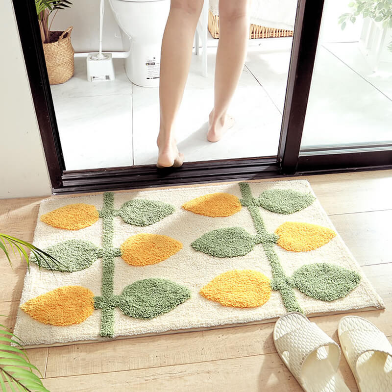 Green Leaf Bath Mat , Tufted Bathroom Rug – sweaterpicks