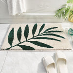 Green Leaf Bath Mat , Tufted Bathroom Rug