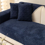 Non-Slip Velvet Sectional Sofa Cover | Machine Washable, Stretch Fit for L-Shaped Couches