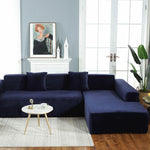 Velvet Plush Sectional Sofa Cover - Stretch Slipcover for L-Shaped Couches (3-6 Seater) | Premium Protection & Easy Fit