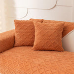 Non-Slip Velvet Sectional Sofa Cover | Machine Washable, Stretch Fit for L-Shaped Couches