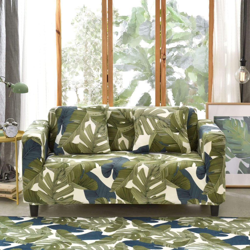 Stretch Stylish Box Cushion Sofa Slipcover , Printed Couch Covers