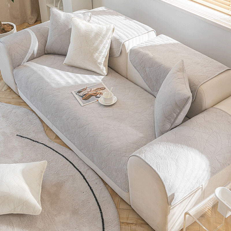 Soft Cotton Minimalist Non-Slip Sofa Cover , Washable Cushion , Furniture Protector