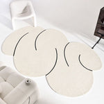 Abstract Bedroom Living Room Rug - Ivory