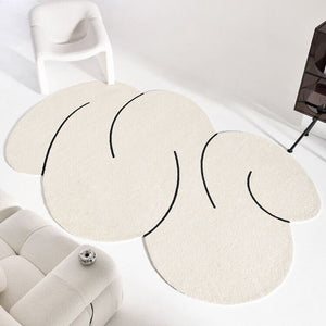 Abstract Bedroom Living Room Rug - Ivory
